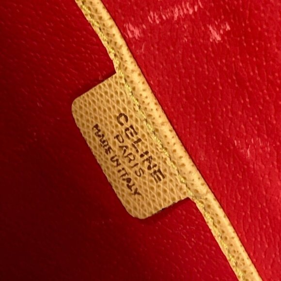 Authentic CELINE backpack bag vintage Mini Backpack Leather Beige/Red main image 5